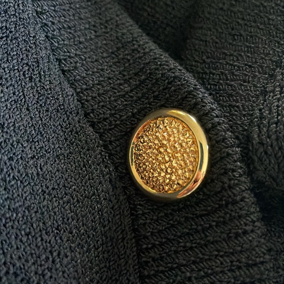 St. John Collection by Marie Gray Santana Knit Black Button Cardigan Size 10 - Picture 5 of 6